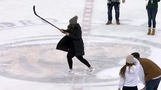 5th Time's the Charm for Hockey Hot Shot Participant at BSU Home Game