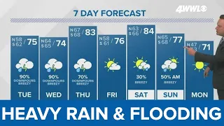 Weather: Heavy Rain and Flood Threat Through Thursday, Some Severe Storms