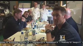 Boston Firefighters Share Thanksgiving Meal Between Calls