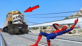 GTA 5 Spider-man VS Train (Spiderman Stopping Train In GTA 5) Ep. 2