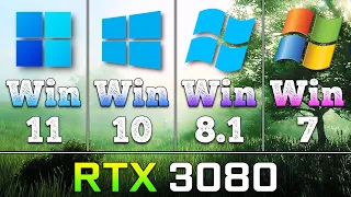 Windows 11 vs Windows 10 vs Windows 8.1 vs Windows 7 | RTX 3080 10GB | PC Gameplay Tested