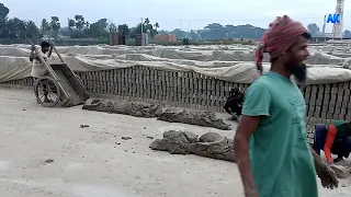 PRIMITIVE TECHNOLOGY : MAKING HANDMADE CLAY BRICKS- ANCIENT ART MAKING TECHNIQUE.