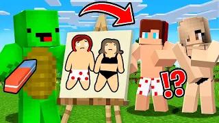 Mikey Use DRAWING MOD for PRANK on JJ and GIRL Pants in Minecraft! - Maizen