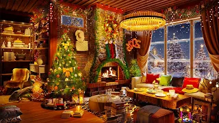 Christmas Jazz Instrumental Music for Relax 🎄 Stay Warm in Cozy Christmas Ambience & Fireplace Sound