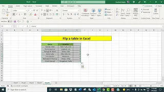 Flip a table in Excel