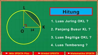 Menghitung Luas Juring, Panjang Busur, Luas Segitiga dan Luas Tembereng