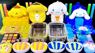 [ASMR]Mixing "Pompompurin vs Cinnamoroll" Eyeshadow,Glitters Into Clear Slime satisfying (422)