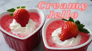 Valentine's Day Creamy Yogurt Jello Dessert (No Bake, 2 Ingredients!)