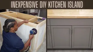 DIY KITCHEN ISLAND ON A BUDGET #customislanddiy #kitchenisland #kitchenmakeover