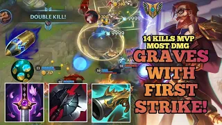 GRAVES WITH FIRST STRIKE AND FUTURE MARKET MAKE YOU RICH!! | 14 KILLS MVP LEGENDARY | WILD RIFT