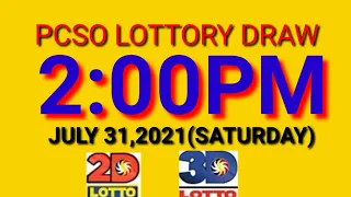 2pm lotto result today july 31,2021 3d lotto,2d lotto.