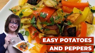 EASY Recipe with Potatoes Peppers and Onions | Simple Side Dish