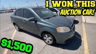 I WON A 2010 CHEVY AVEO AT THE AUCTION!