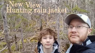 coffee and testing out a new view hunting rain jacket
