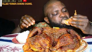 Asmr Mukbang Massive Whole Chicken Pepper Soup With Fufu/ African Mukbang.