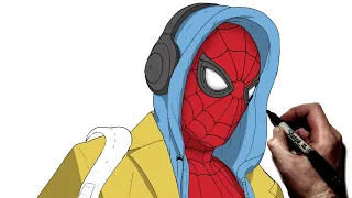 How To Draw Spider Man (Headphones) | Step By Step