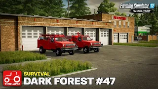 FIRE DEPARTMENT BUILD - HARVESTING CANOLA & OATS FS22 Timelapse Dark Forest Episode 47
