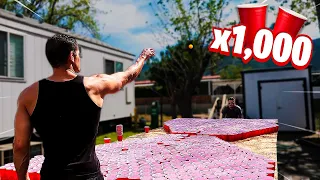 BIGGEST BEER PONG EVER *WORLD RECORD* (1,000+ Cups)