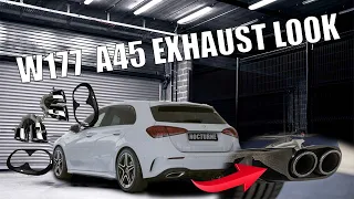 Install Mercedes A45 Diffuser with exhaust pipe on w177 A 200