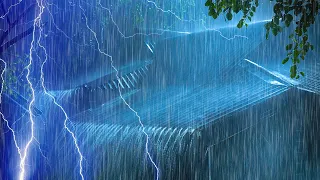 4K Fall Asleep Fast in Minutes with Torrential Rain on Metal Roof & Powerful Thunder Sounds at Night