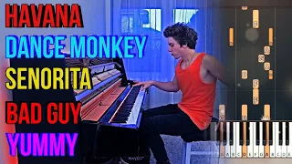 DANCE MONKEY - HAVANA - YUMMY - BAD GUY - SENORITA | Peter Buka | Piano Tutorial | Piano Mashup