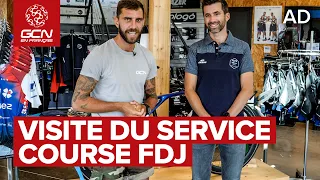 Visite du service course de la team FDJ-SUEZ-Futuroscope