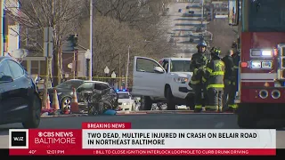 Two killed, including child, and multiple injured in Northeast Baltimore crash