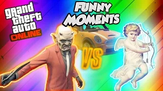 GTA FUNNY MOMENTS  DERPY DERBY & DEVIL VS ANGELS!