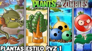 Plants from lt's About Time in Plants vs. Zombies 1 artstyle |#1?|Creador @P&Z