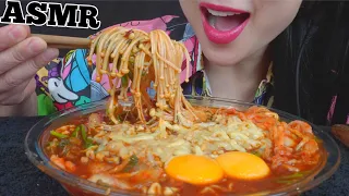 ASMR CHEESY SPICY NOODLES + ENOKI MUSHROOMS (EATING SOUNDS) NO TALKING | SAS-ASMR