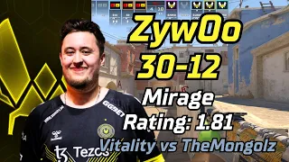 ZywOo (30-12) vs TheMongolz (mirage) | EPL S19 | Apr 28, 2024 #cs2 #pov