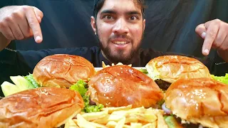 Eating Delicious Burgers & Crispy Chips - ASMR