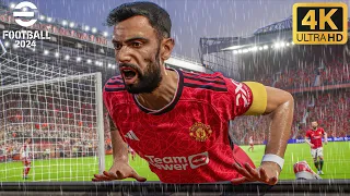 eFootball 2024 - Rain Gameplay | Man United vs Bayern Munich [4K] PS5