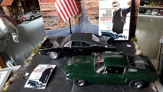 Bullitt Movie 1968 1/18 1968 Ford Mustang GT Fastback vs 1968 Dodge Charger R/T Diecast