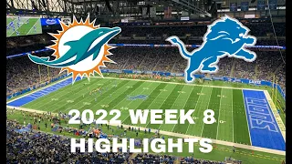 Detroit Lions vs Miami Dolphins 2022 Week 8 Highlights