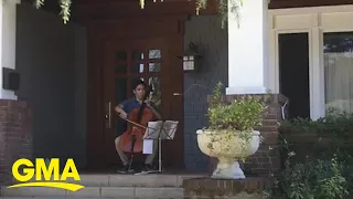 This California couple has played over a dozen free concerts on their porch l GMA Digital