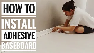 How Much & How To Install Self Adhesive Baseboard / Border / Moulding | DIY | #StayHome #WithMe