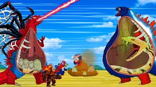 Rescue GODZILLA & KONG From GIANT PYTHON: The Battle Against Digestive System - FUNNY CARTOON