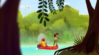 Peaceful Sailing On A Rainforest River | Procreate Dreams Animation