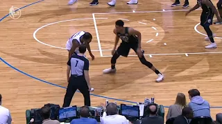 KD gets Giannis in the air with the smooth shot fake.