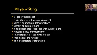Lecture 3: An overview of the Classic Maya script