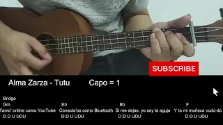 Alma Zarza - Tutu [ tiktok song ] - Ukulele Tutorial