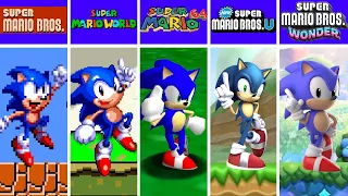 Evolution of Sonic Winning Levels, Course Clear! in Super Mario Games (1985-2024)