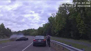 Dash-Cam Video Shows Out-of-Control Car Nearly Hit Officer in Wild Crash | NBC4 Washington