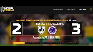 BE1 NFA:VILNIAUS BFA 2-3 (II k.)