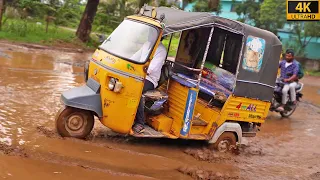 Off-Road Driving of Piaggio APE Autorickshaw 3 Wheeler driver skills with passengers - Auto videos