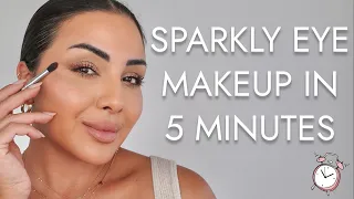 SPARKLY EYE MAKEUP TUTORIAL IN 5 MINUTES | NINA UBHI