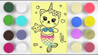 Sand Painting Cute Cat Mermaid 🧜‍♀️ starts from painting
