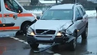 Volvo crash. Volvo XC90 vs Police VW Transporter. DDrive