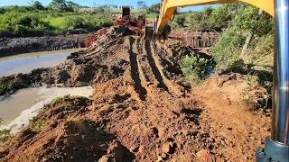 ÁGUA COMEÇOU PASSA NA PONTE E ATERROU CORGO // Escavadeira hidráulica ep_07